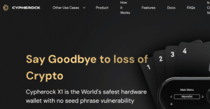 cypherock home page showcasing wallet features and security